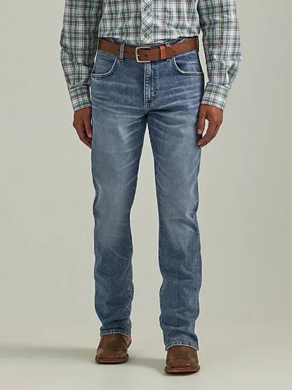 Wrangler Retro Slim Bootcut Jeans Medium Wash Classic Denim 36 x 32 ALTERED (5)